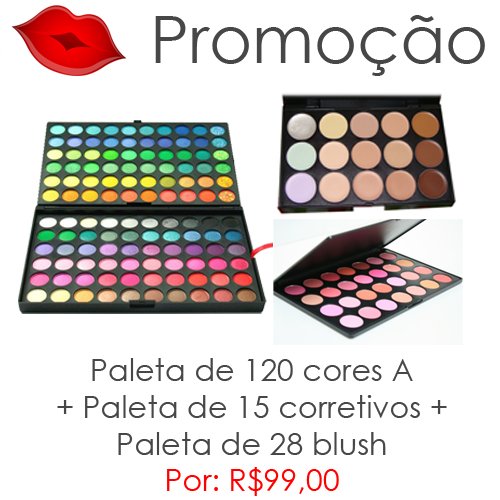 #4 Promo - Paletas de 120 cores A + Corretivos + Blush